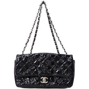 Chanel Icon Symbol Charm Chain Shoulder Bag Black